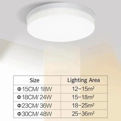 Modern round LED ceiling light neutral white cool white warm white 48W 36W 24W