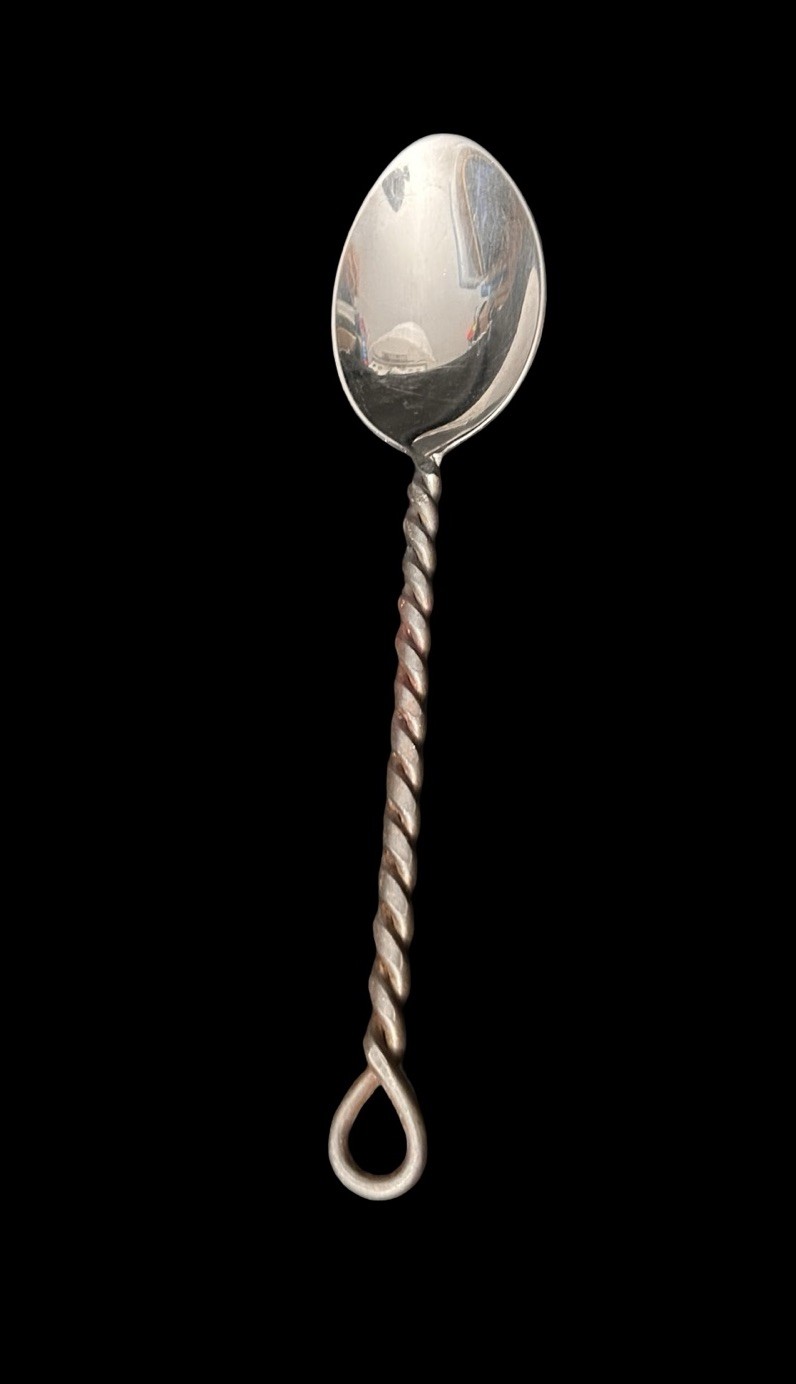 Pottery Barn PBN6 Twisted Handle Black Stainless Serving Spoon 9.5” gallery