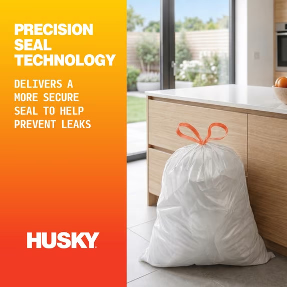 Husky 13 Gallon Tall Kitchen Drawstring Bags, 120 Bags gallery