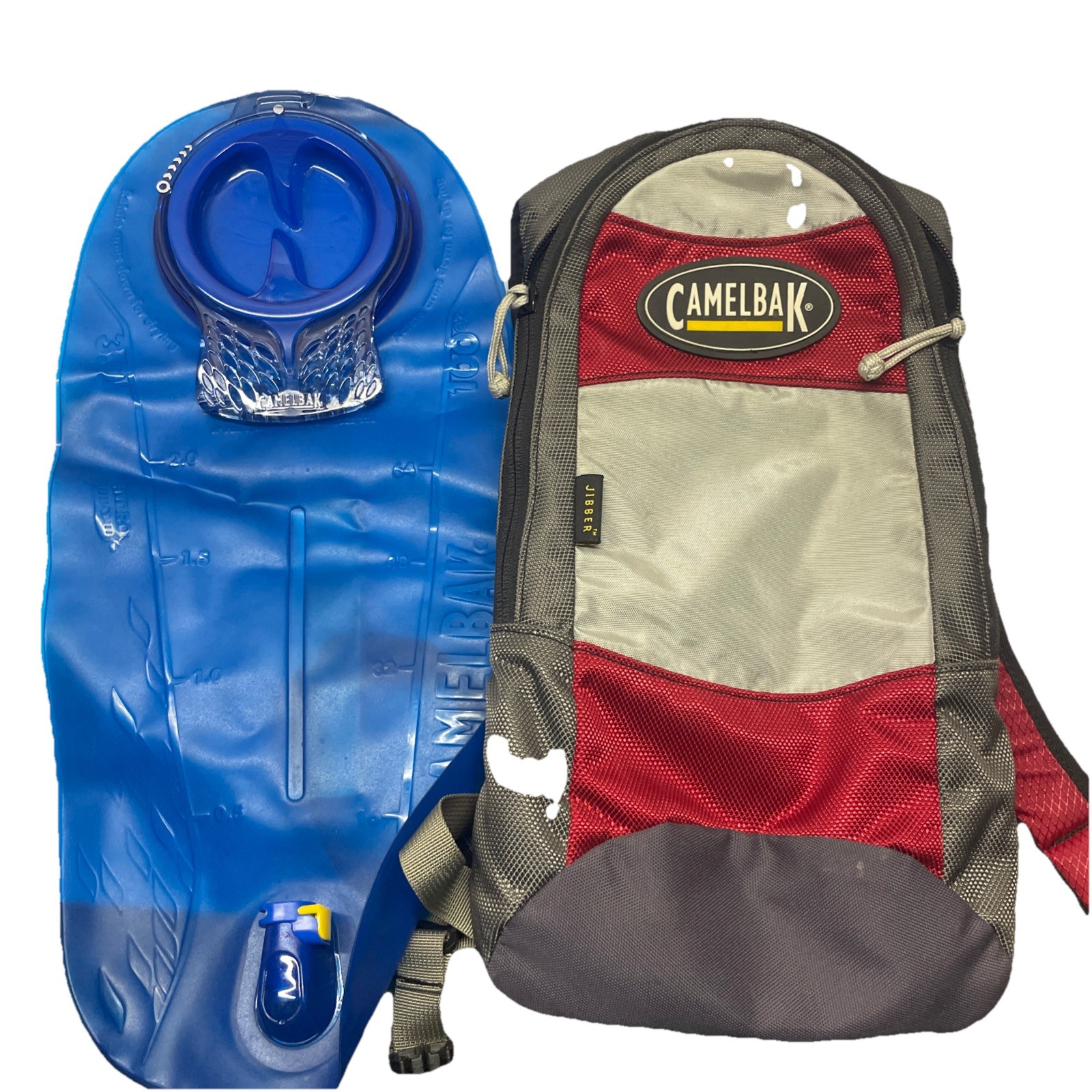 Camelback Jibber Backpack W/100oz Bladder Red Grey Outdoor Biking Backpack Good