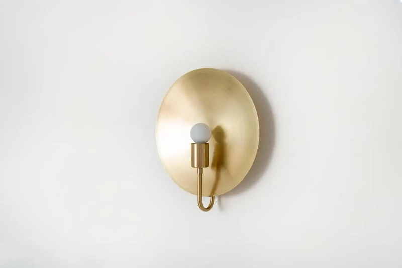 Workstead Helios ADA Sconce in Hewn Brass Modern Wall Light Luxury Designer Fixt gallery
