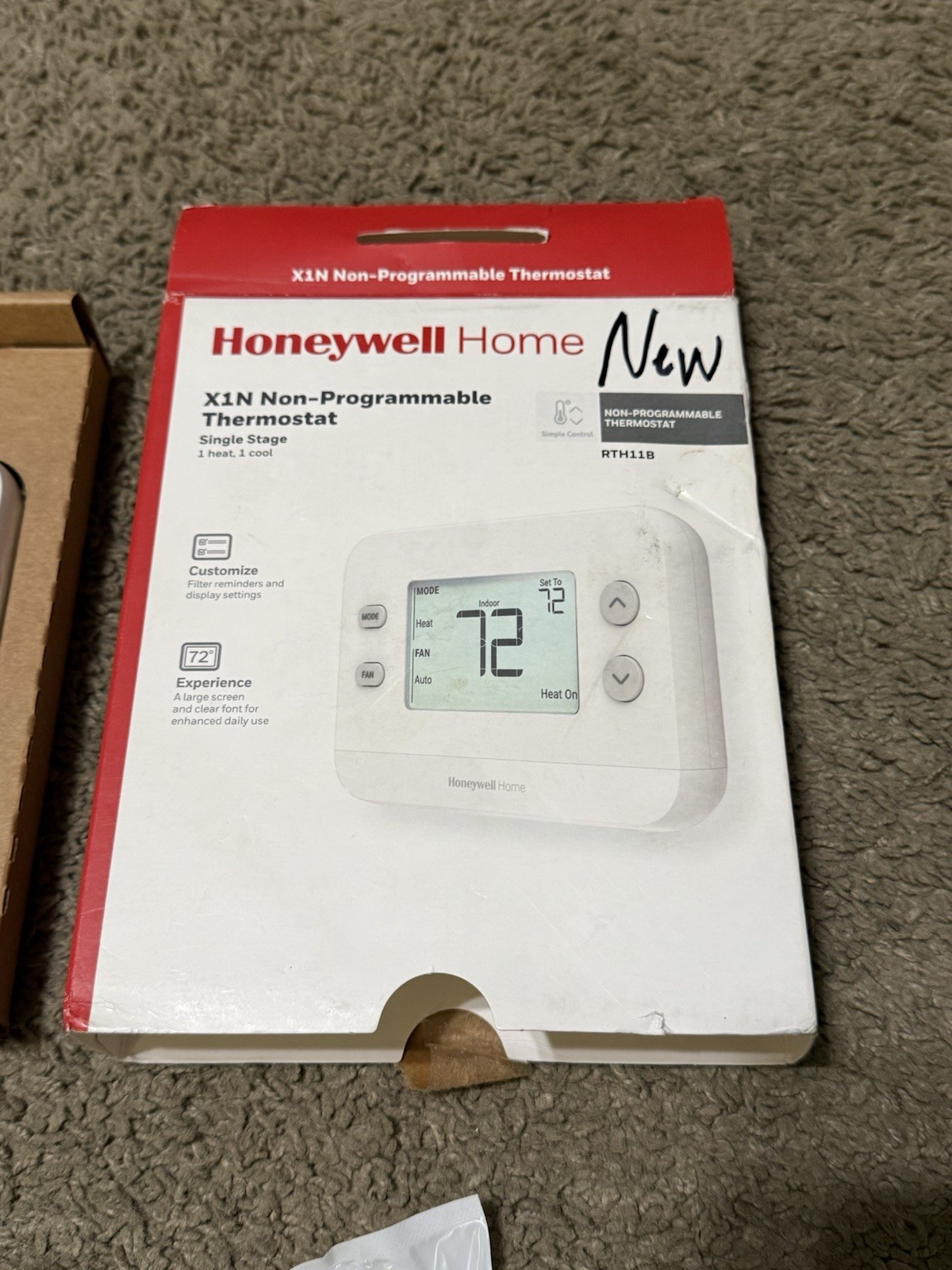 Honeywell X1N Non-Programmable Thermostat RTH11B Single Stage NEW OPEN BOX gallery