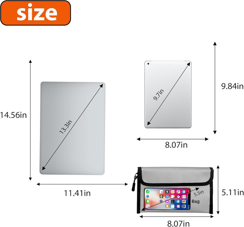 3 Pcs Fireproof Waterproof Money Important Document Bag(2000?),Fire Proof Bag fo gallery