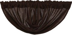 Burlap Chocolate Brown 100% Cotton Rustic Country Primitive Balloon Valance 60″W