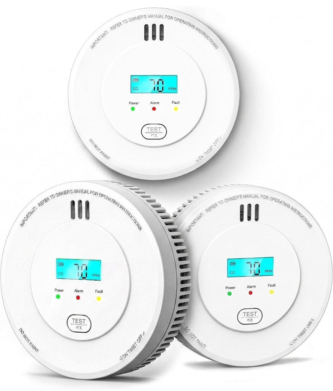 Interconnected Smoke and Carbon Monoxide Detectors 3 Pack Wireless Interlinked gallery