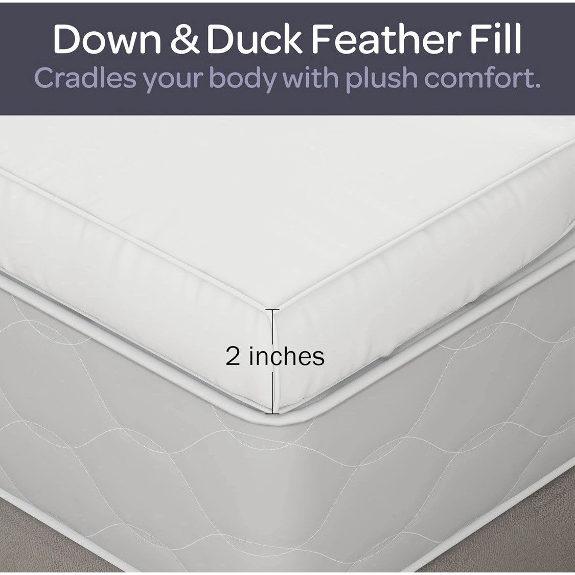 King Duck Feather Mattress Topper 2 Inch Gusset Cotton Cover White Lavish Home gallery