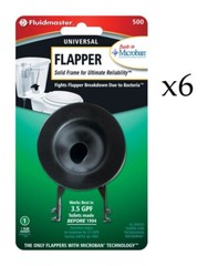 6 Fluidmaster 500 2″ Universal Solid Frame Toilet Flapper, For 3.5 Or More Gpf