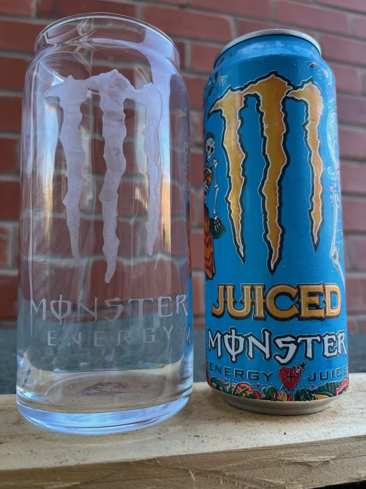 ENGRAVED MONSTER ENERGY Can shaped Glass 500ml NEW gallery