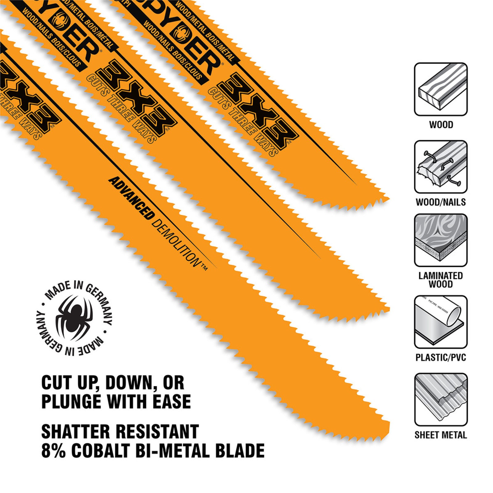 6 in 14-18TPI Reciprocating Saw Blade Double-Sided (10-Pack) Spyder 200202 gallery
