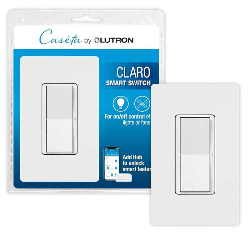 Claro Smart Light Switch w/ Wall Plate for Caseta Lighting, for LED Lights, F... gallery