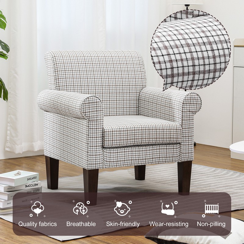 Pin Stripes Modern Chair Single Sofa Arm Chair Upholstered Living Room Furniture gallery