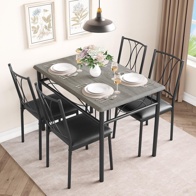 5 Piece Kitchen Dining Room Table Set for 4 with Chairs Dining Table with Chairs gallery