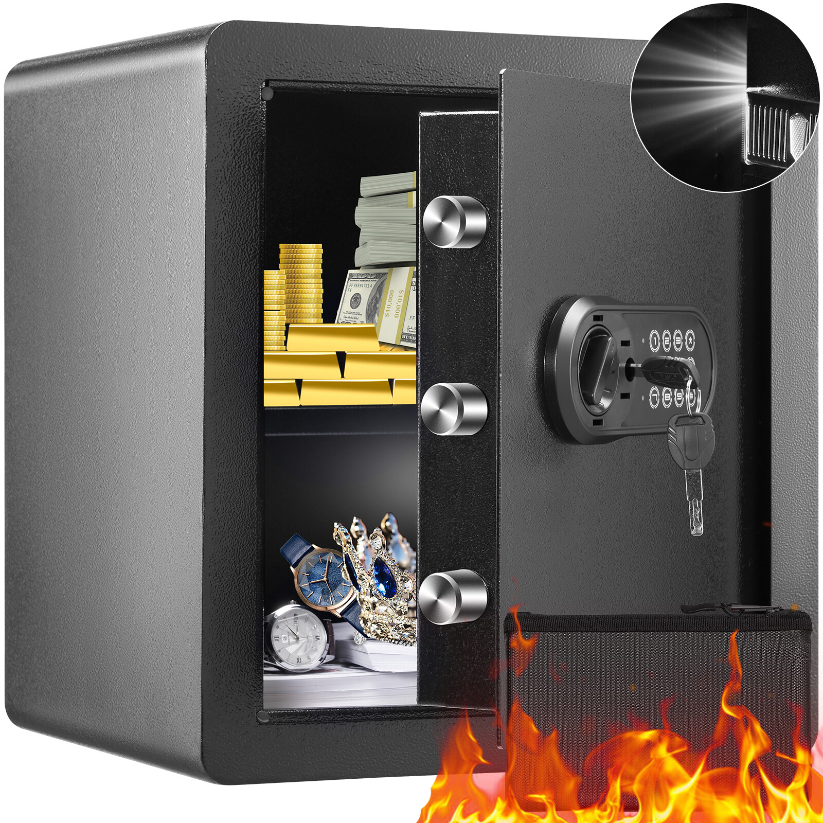 VEVOR Safe Box Lock Security for Cash Gun 1.8 Cubic Feet Home Office gallery