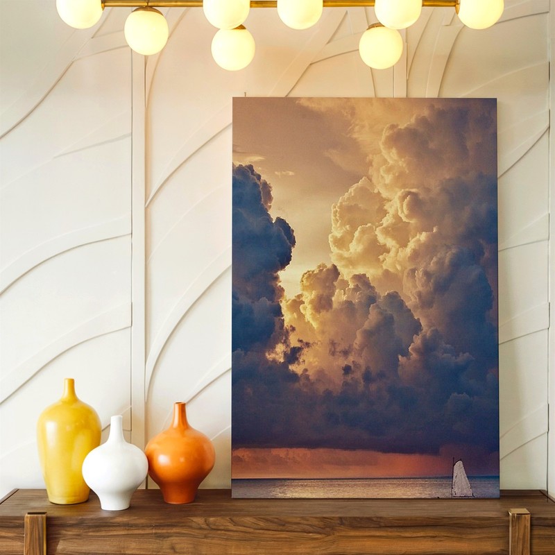Wall Art Dramatic Cloudscape Seascape Sailboat Sunset Canvas Print Coastal Decor gallery