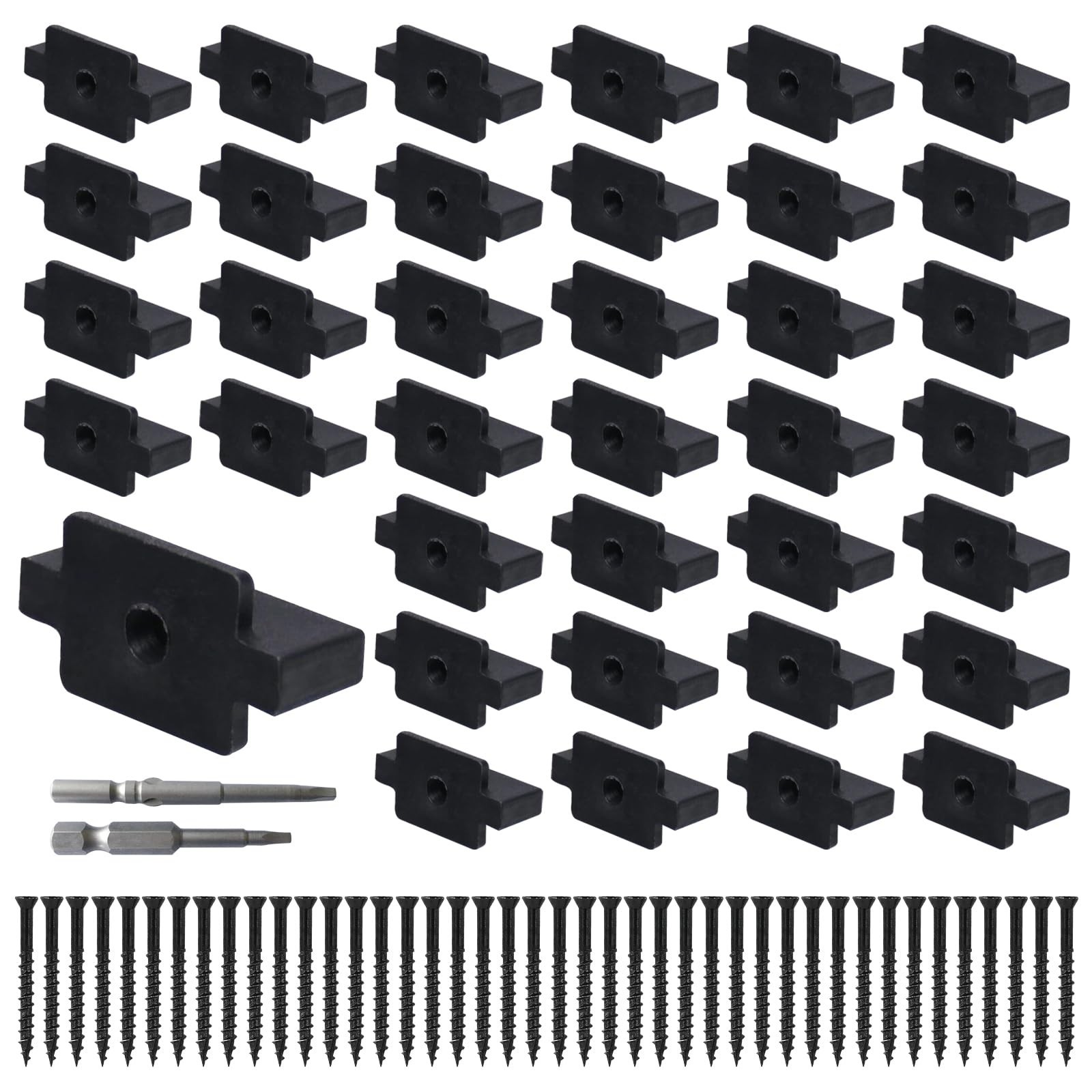 Hidden Deck Fasteners for Composite Decking Boards with Screws and Drill Bits gallery