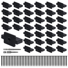 Hidden Deck Fasteners for Composite Decking Boards with Screws and Drill Bits
