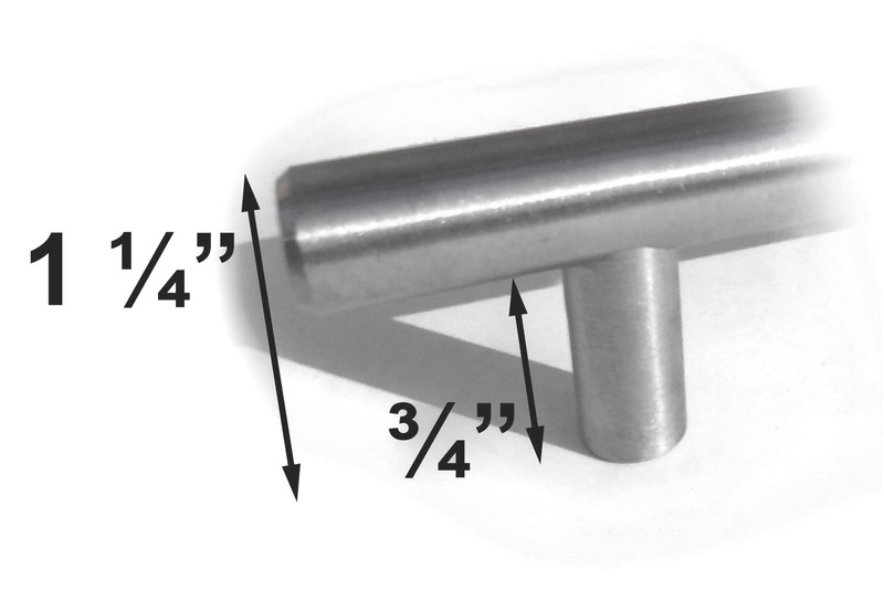 Bar Pull Cabinet Handle Brushed Nickel Solid Stainless Steel 12 mm gallery