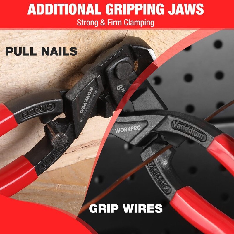 WORKPRO 8 Inch Nail Puller Plier High Leverage Cutting Pliers with Gripping Jaws gallery