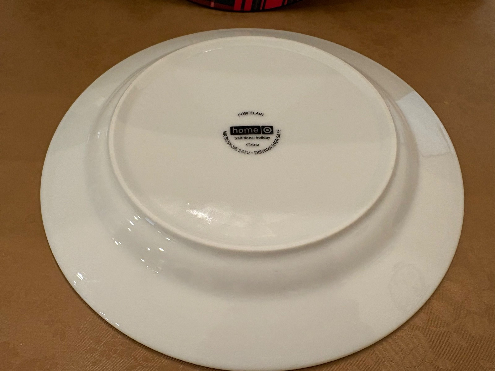 (2) TARGET HOME 9" TRADITIONAL HOLIDAY Red Plaid SALAD Plate - SET OF 2 PLATES gallery