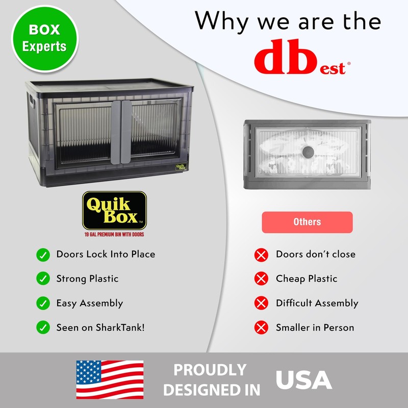 Dbest Products Quik - 19 Gallon Stackable Storage Bins Doors Collapsible gallery