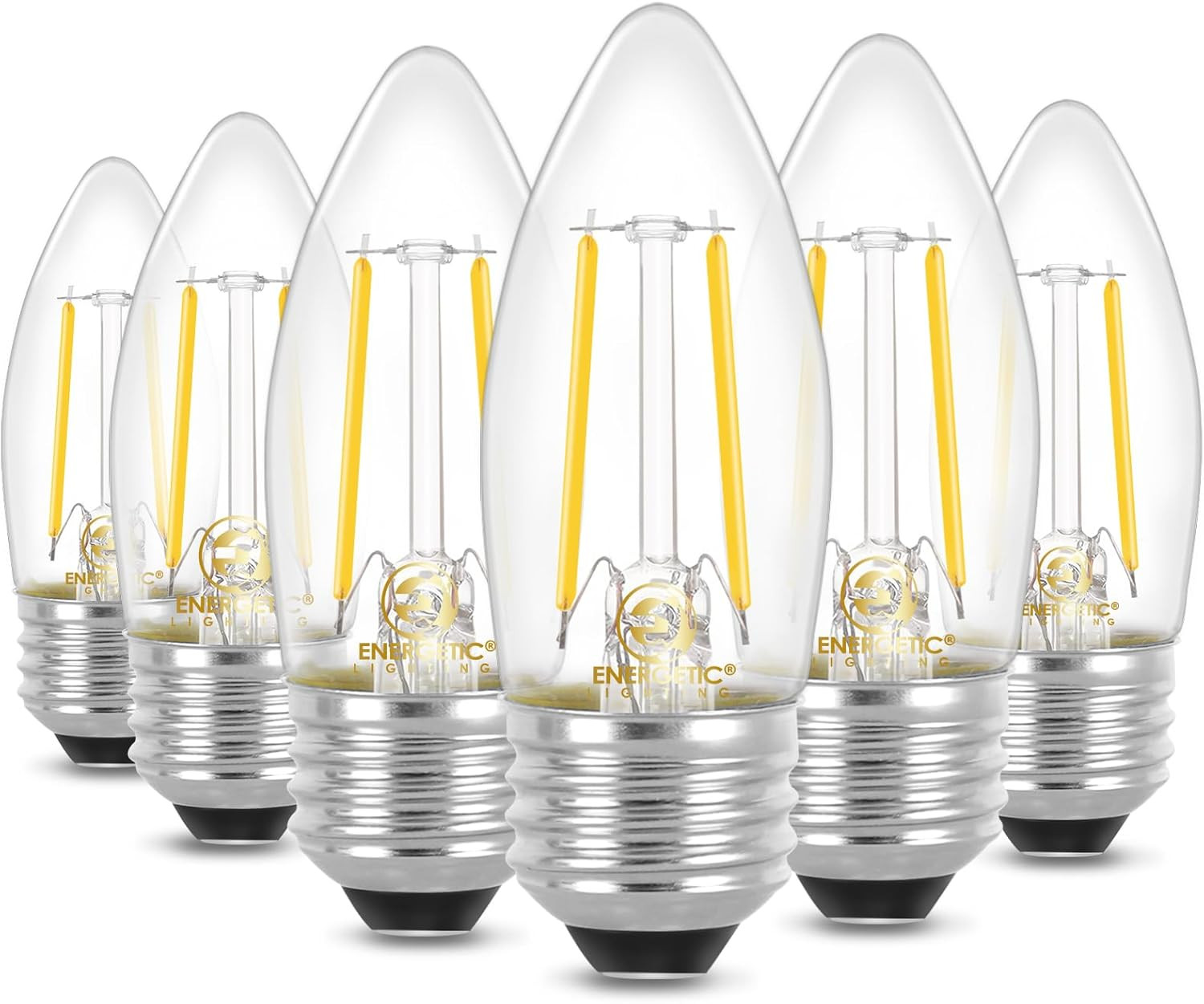 Energetic B10 B11 LED Filament Bulb E26 Candelabra Medium Base 4000K Cool White, gallery