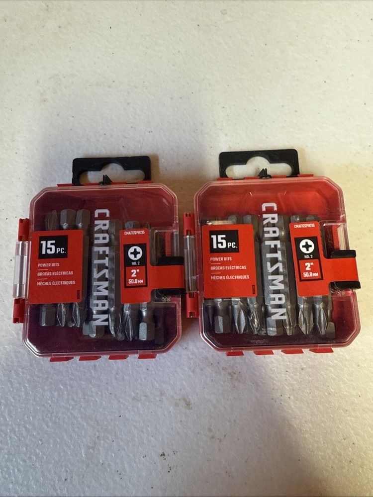 CRAFTSMAN 2" Phillips #2 Bits 15Pc Drill Screwdriver Impact 2 PACK