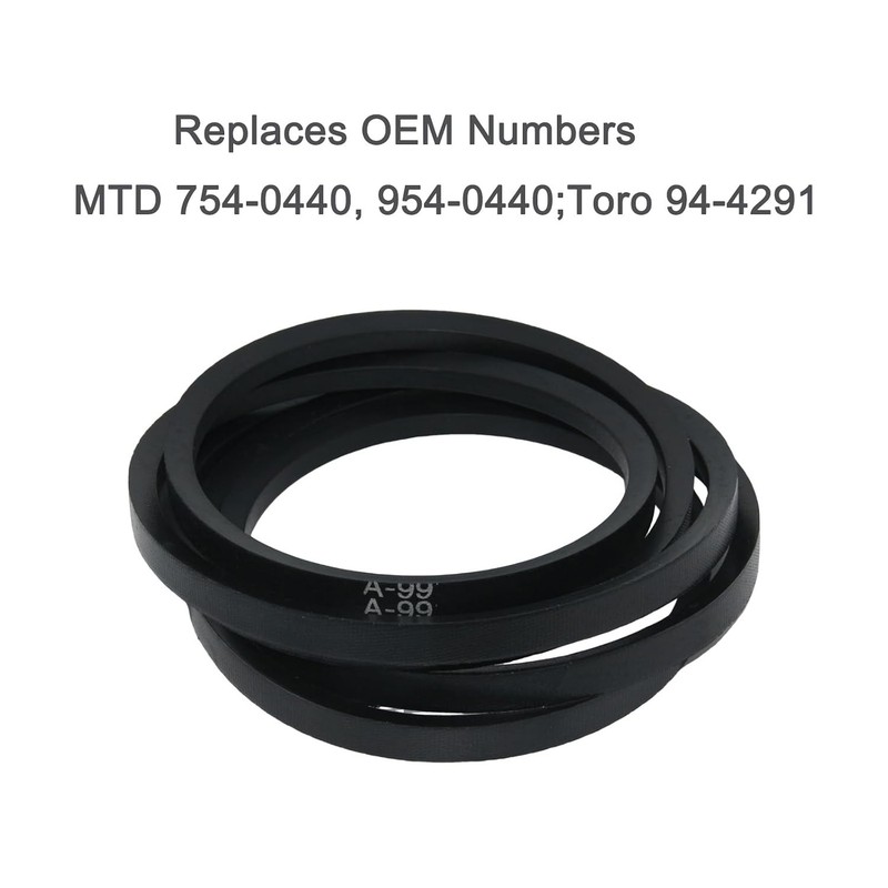 1/2'' x 99'' Replacement Deck Belt for MTD Lawn Mowers & Toro Equipment gallery