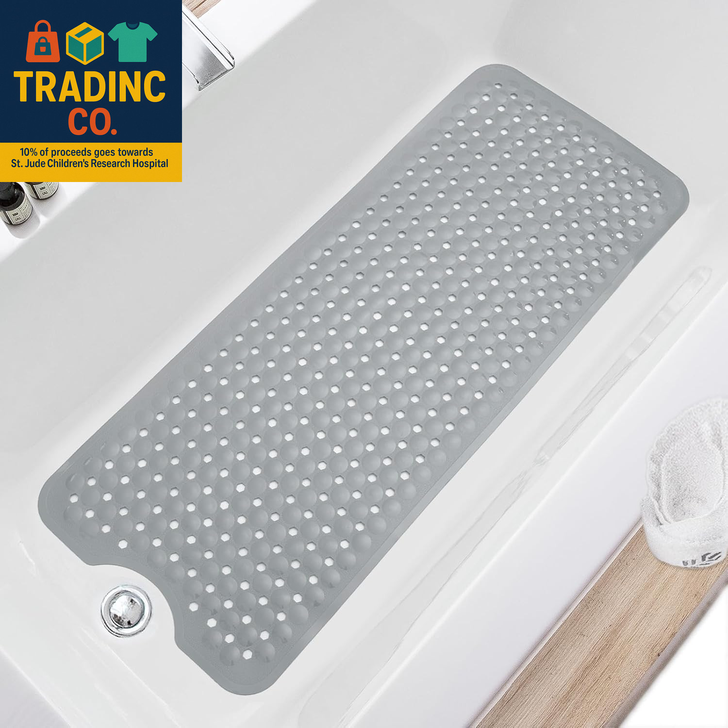 Non-Slip Extra Large Bath Mat 40x16 Inch, Machine Washable with Drain Holes gallery