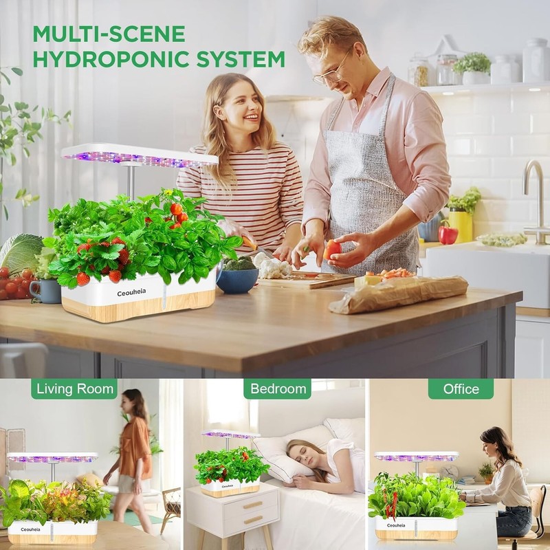Hydroponics Growing System 12Pods, Indoor Herb Garden with LED Grow Light gallery
