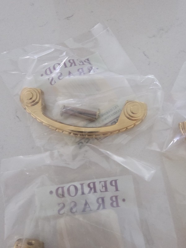 4 NEW P14 Polished Brass Solid Brass 3"cc Handle Pulls FKI HARDWARE GROUP gallery