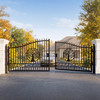 Premium Steel Dual Swing Driveway Gate 12-20FT Mansion Ranch Decorative Design gallery