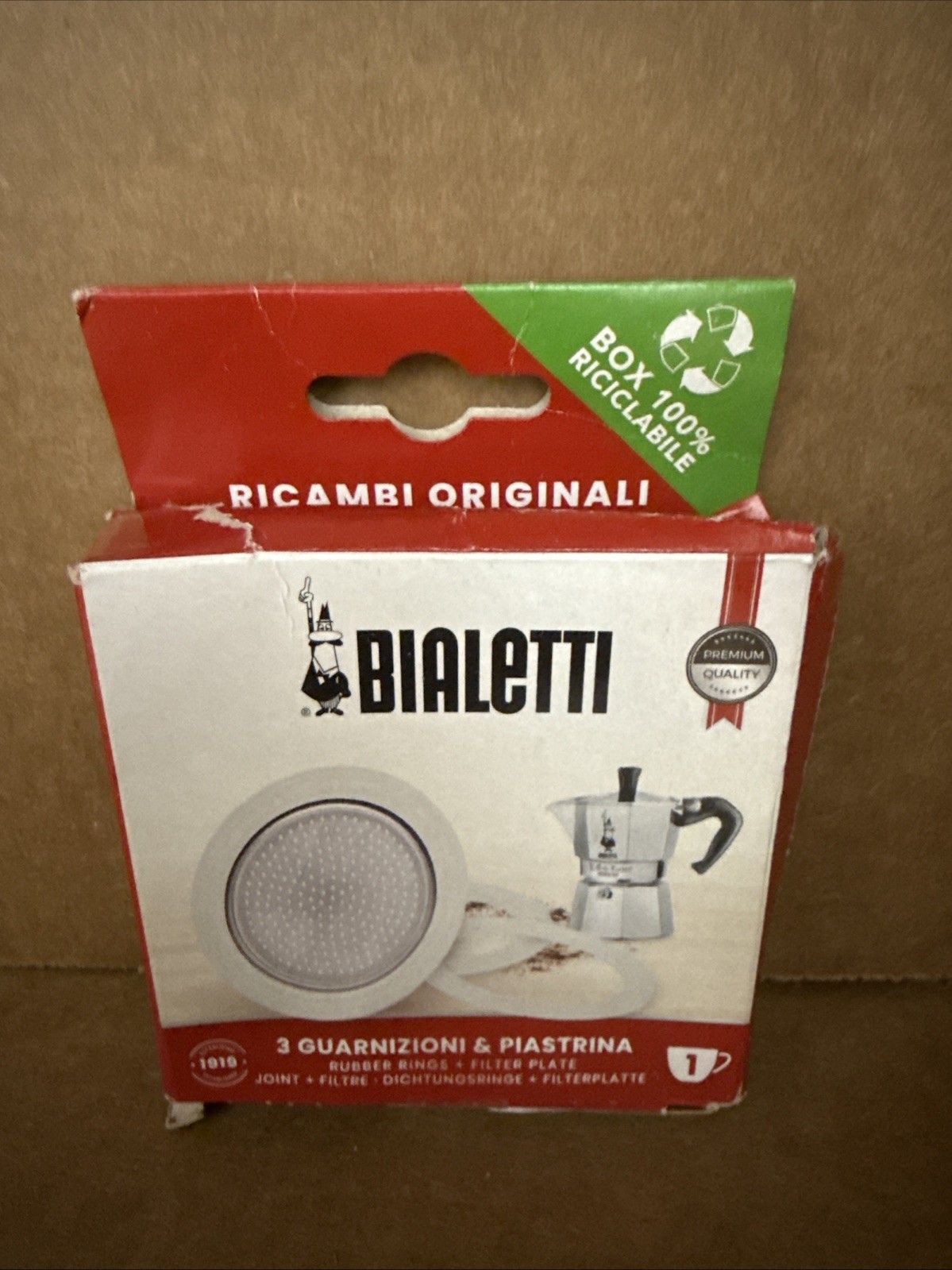 *1-Pack* Bialetti Replacement Rubber Rings & Filter Plate 1 Cup Models 0800031 gallery