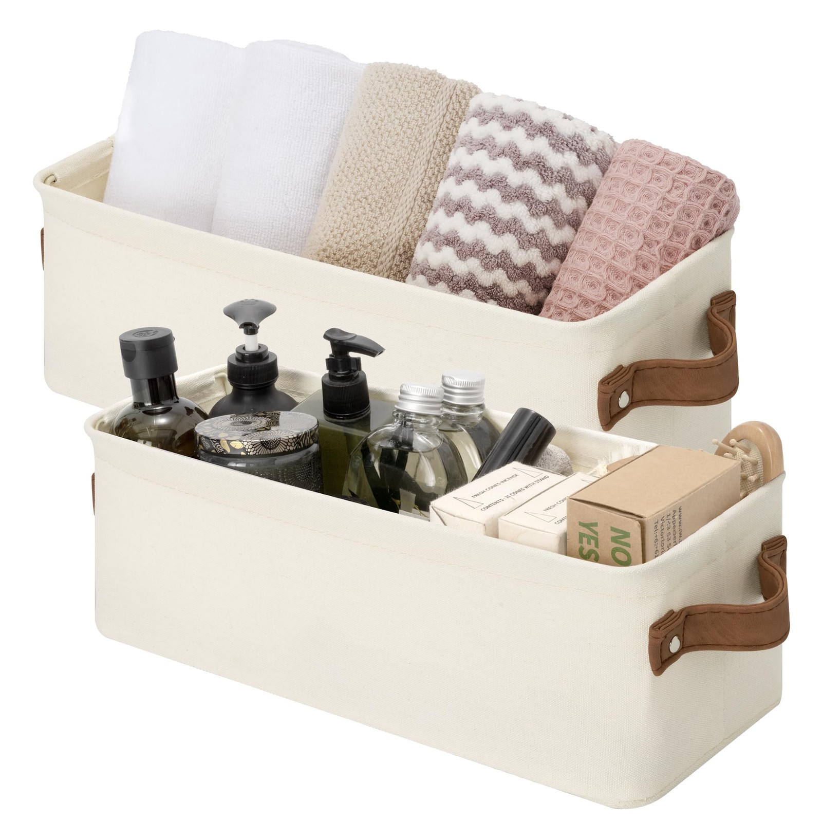 Narrow Storage Bins, Small Basket for Closet and Shelves, Fabric Organizer wi... gallery