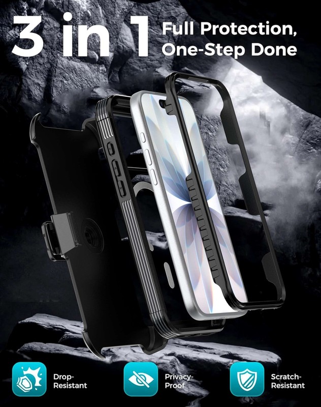 For iPhone 17 Pro Max 16 15 14 13 12 Heavy Duty Mag Safe Case Belt Clip Defender gallery