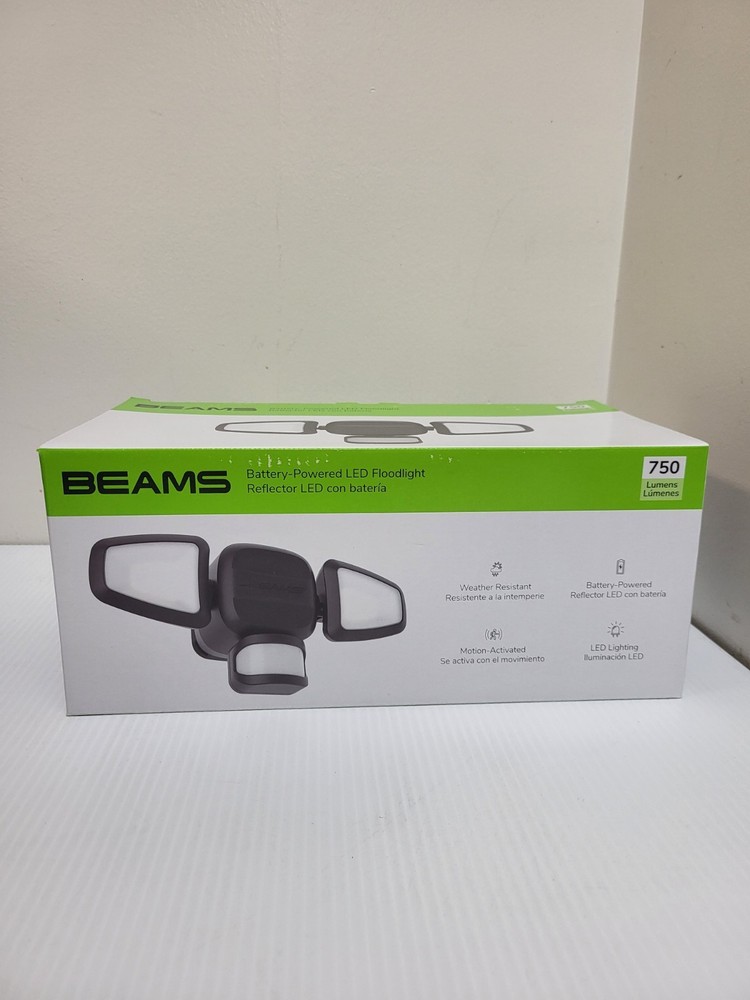 Mr. Beams Security Light Motion-Sensing Battery Powered LED - Black 750 Lumens