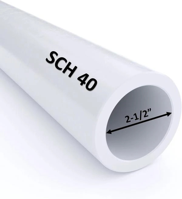 VENTRAL Schedule 40 PVC Pipe 2 1/2 Inch (2.875 OD), White, Cut Lengths for gallery