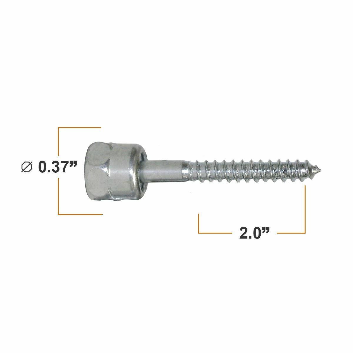 Sammys 1/4 x 2'' Horizontal Rod Anchor Screw 3/8" Rod Fitting for Wood 25 Pk gallery