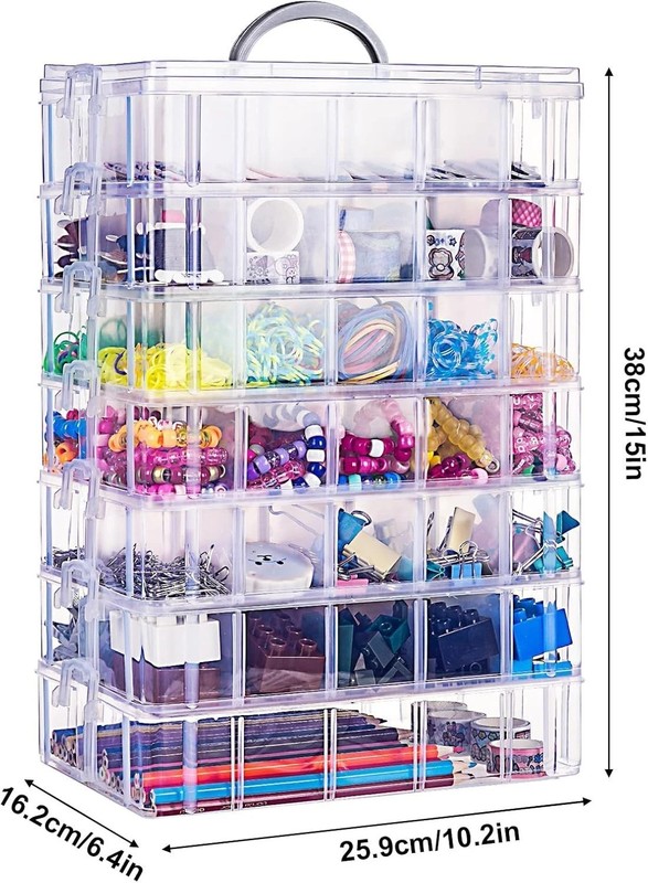 7-Tier Stackable Storage Box with 70 Compartments for Arts & Crafts Organization gallery
