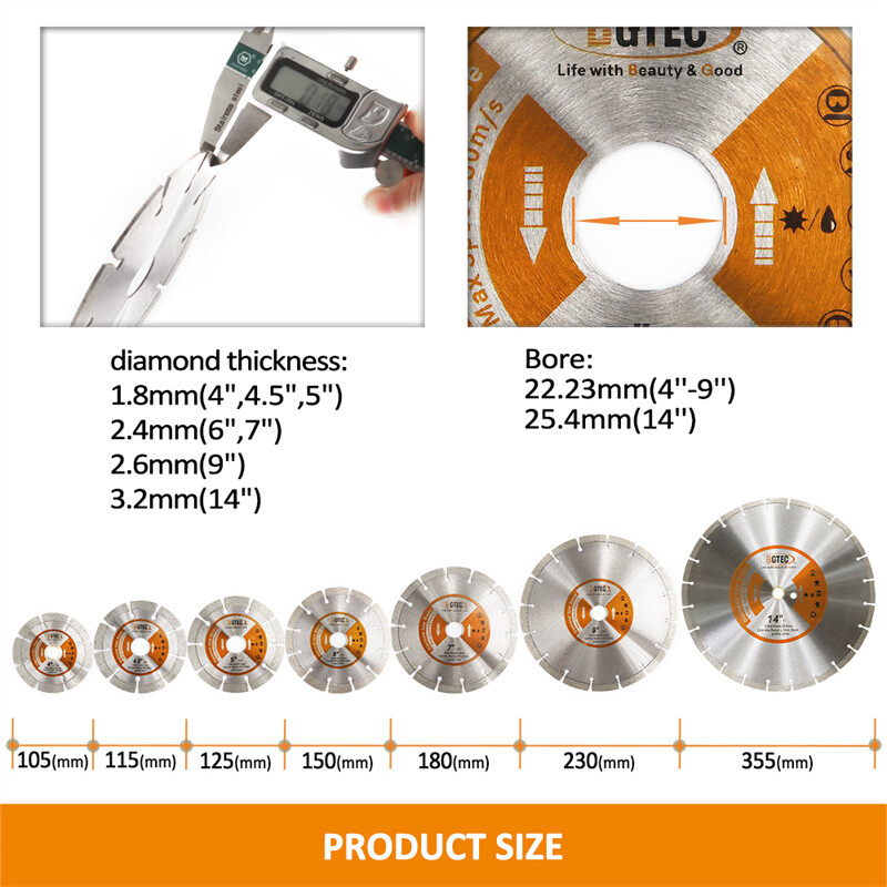 Diamond Saw Blade Segmented Concrete Blade Dry/Wet for Masonry Granite 6/9/14'' gallery