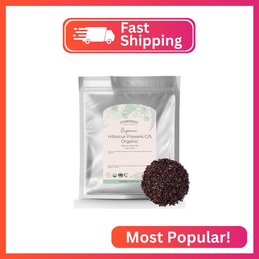 Hibiscus Flowers Organic Cut & Sifted - Hibiscus sabdariffa, 1 lb gallery