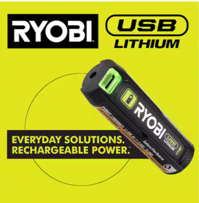 RYOBI USB Lithium 2AH Rechargeable Battery - FVB02 - ** OPEN BOX * TESTED ** gallery