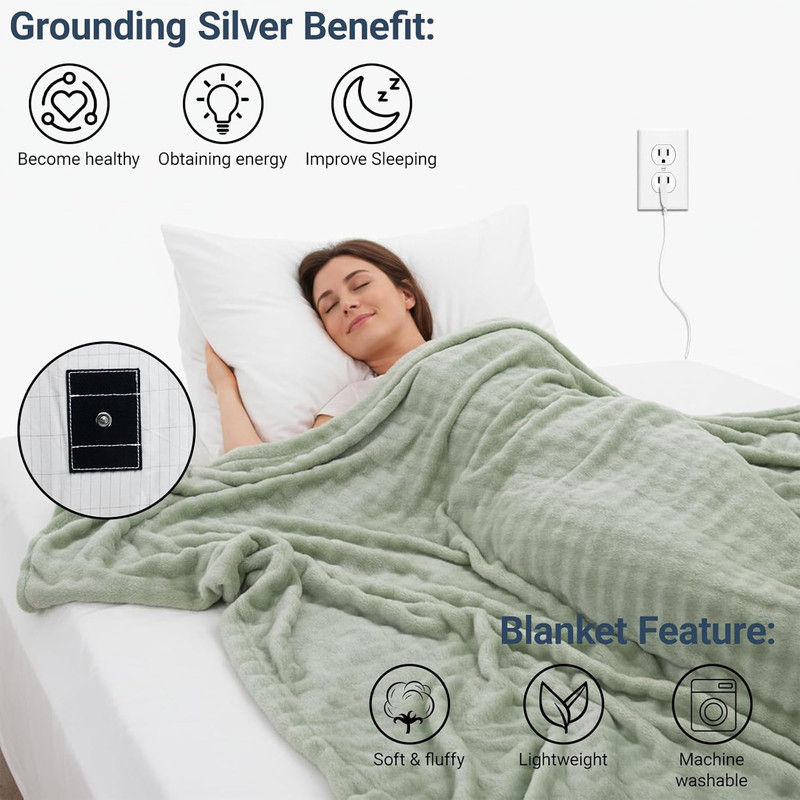 Grounding Blanket Grounding Sheets Queen, Grounding Throw for Improved Sleep, Re gallery