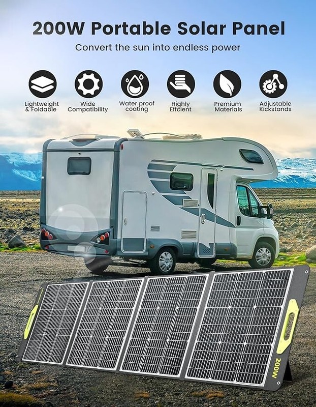 GreenMagic 200W Foldable Portable Solar Panel for solar generator gallery