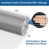 304 Stainless Steel Welded Wire Mesh, 1/2 inch 1/2inch 36in x50ft, Silver gallery