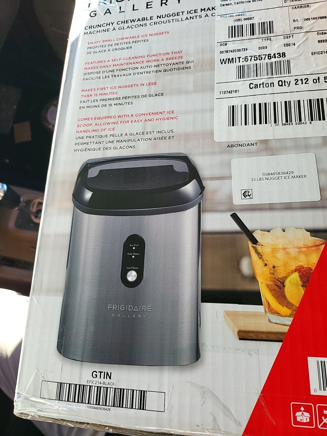 Frigidaire 33 lbs Capacity Nugget Ice Maker, Stainless Steel NEW EFIC214-GRAY gallery