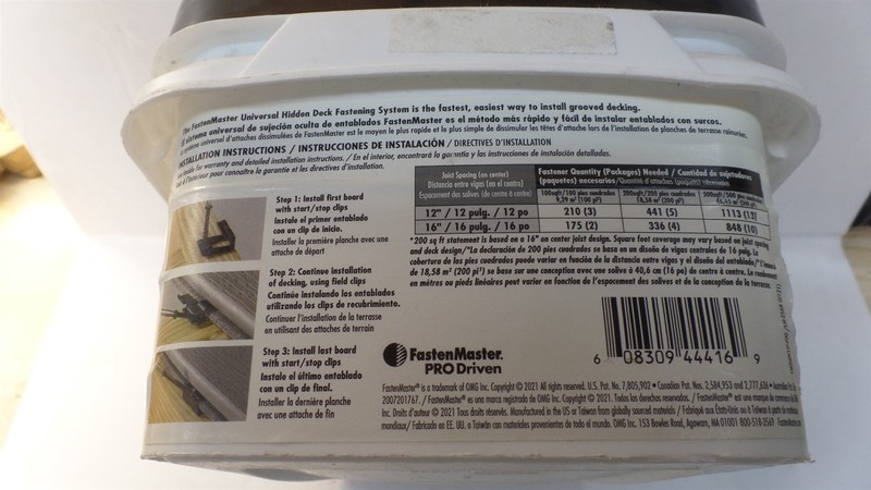 FASTENMASTER FMTHDCLIP-200 UNIVERSAL HIDDEN DECK FASTENING BLACK, "READ" gallery