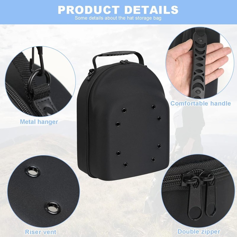 Hard Shell Baseball Hat Carrier Travel Case with Adjustable Shoulder Strap gallery