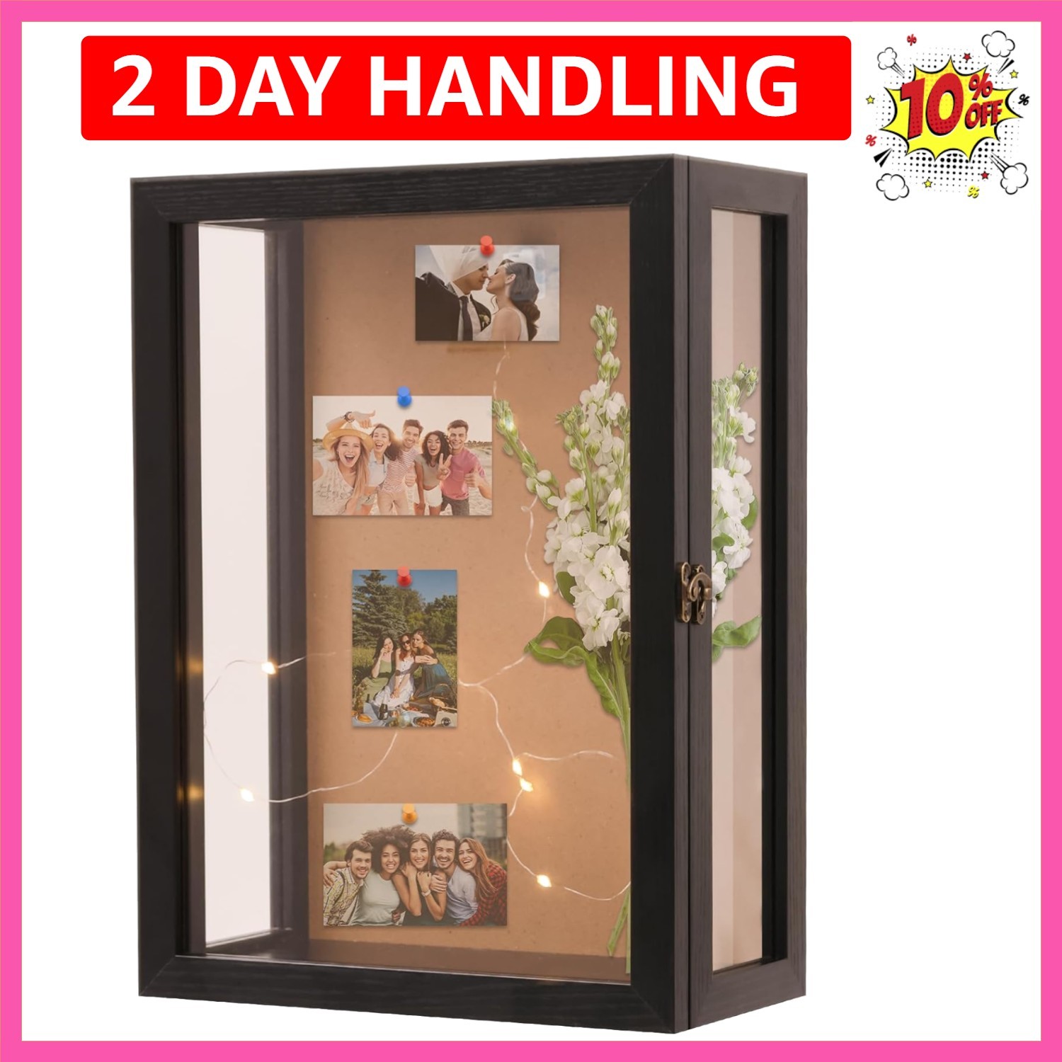 Black 11x15 Inch Deep Shadow Box Frame Wall Mounted Depth 5 In. Display Case New gallery