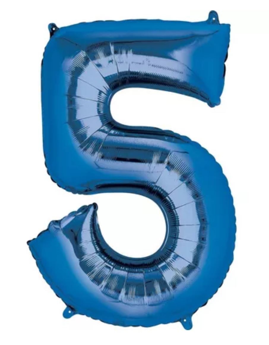 BRAVA! Number “5” Single PC 34” Mylar Balloon - Blue gallery