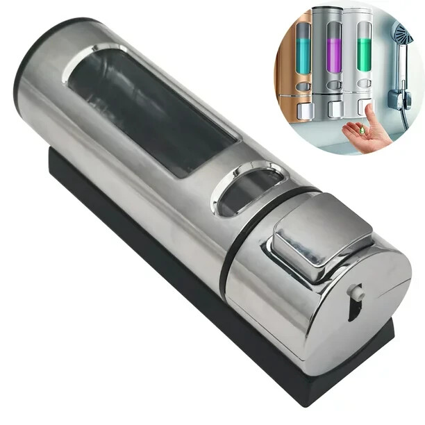 400ML Hand-Pressed Wall Bathroom Hotel Mounting Type Soap Shampoo Dispenser
